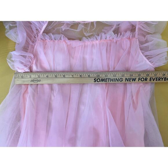 Bibi Flutter Sleeve High Neck Chiffon Blouse Top Pink Women's Size Medium NWT - Picture 4 of 6